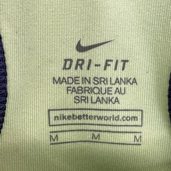 Nike Racerback Sports Bra Blue Size M Stretch Dri-Fit Logo Bra Pads Sporty - Picture 2 of 10